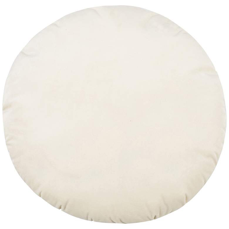 Image 1 Potter Cream Velvet 20 inch Round Decorative Pillow