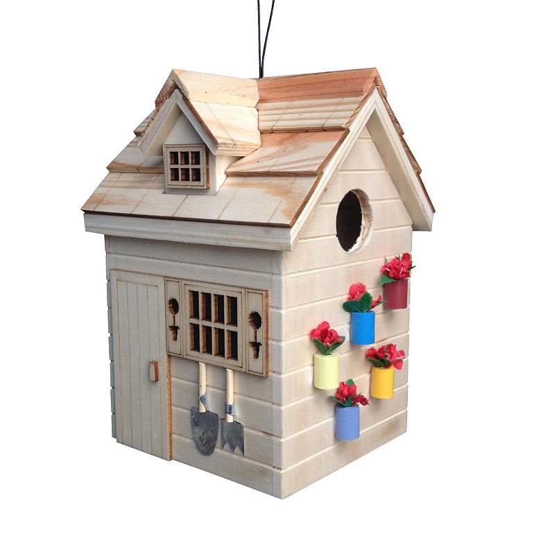 Image 1 Potting Shed Natural Wood Birdhouse