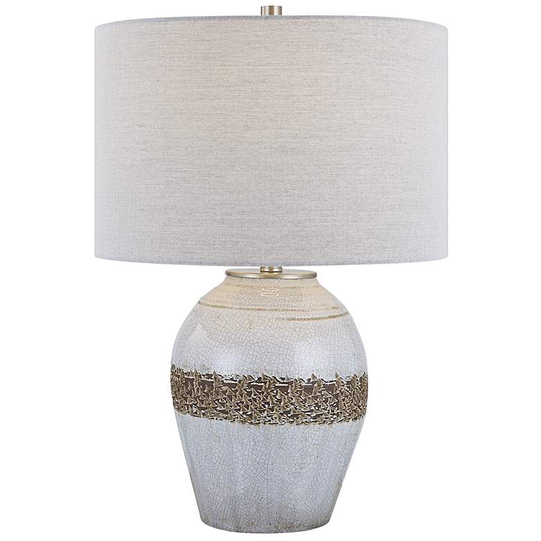 Image 1 Poul White and Brown Ceramic Table Lamp