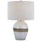 Poul White and Brown Ceramic Table Lamp