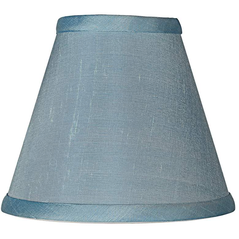 Image 1 Powder Blue Dupioni Silk Lamp Shade 3x6x5 (Clip-On)