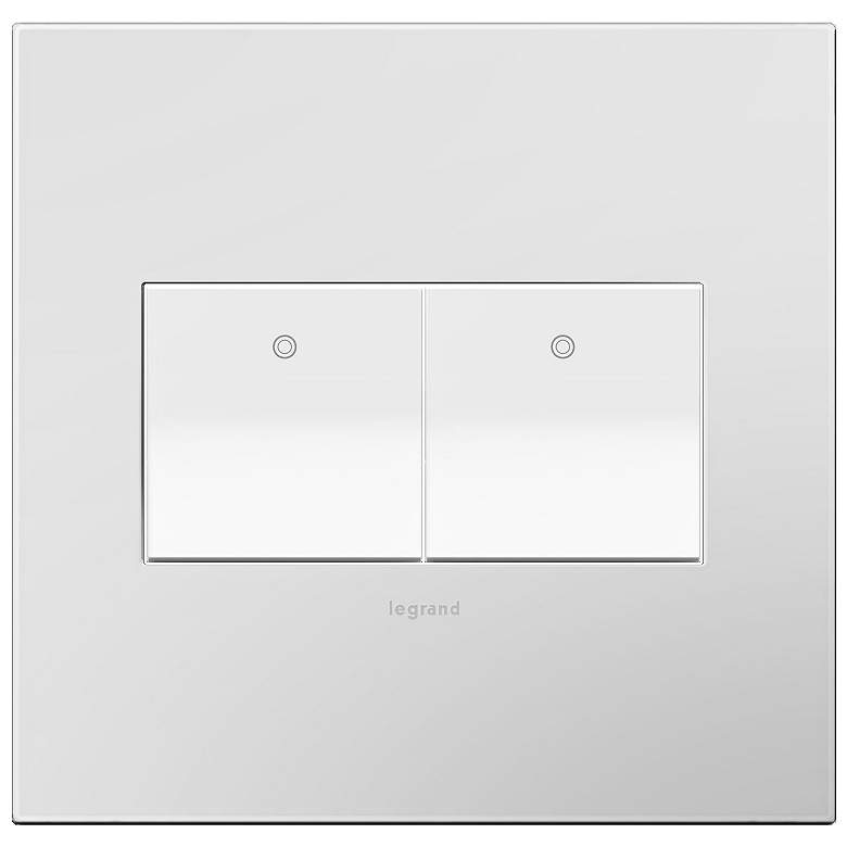 Image 1 Powder White 2-Gang Wall Plate with 2 x Paddle Switches