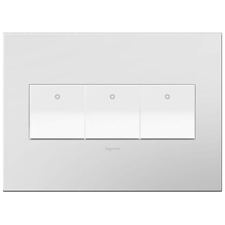 Image 1 Powder White 3-Gang Wall Plate with 3 x Paddle Switches