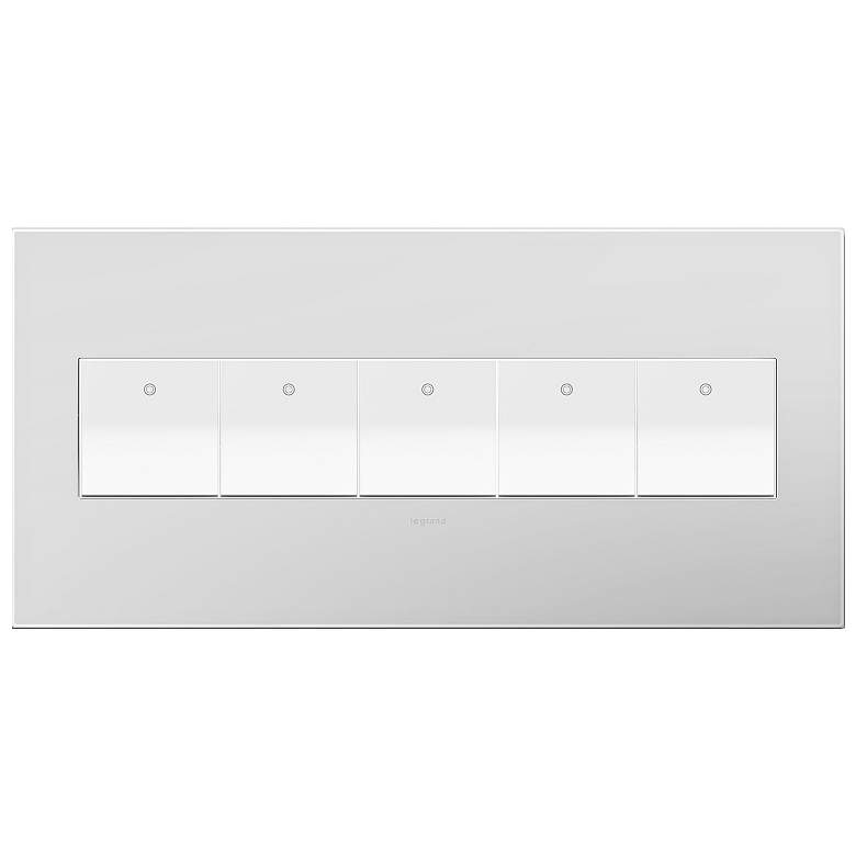 Image 1 Powder White 5-Gang Wall Plate with 5 x Paddle Switches