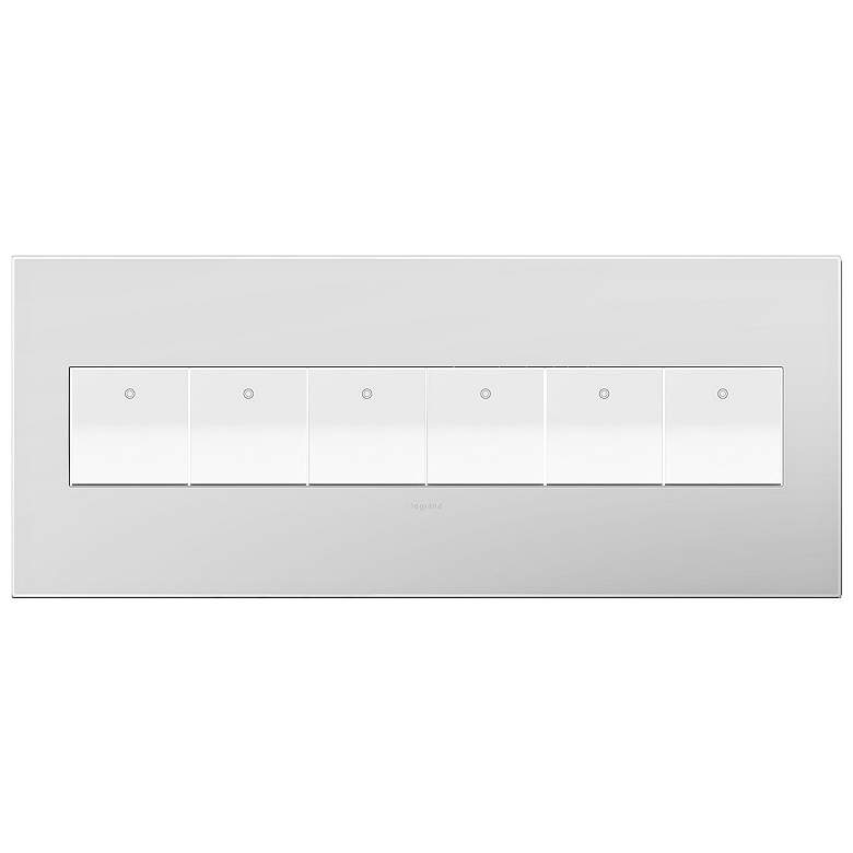 Image 1 Powder White 6-Gang Wall Plate with 6 x Paddle Switches