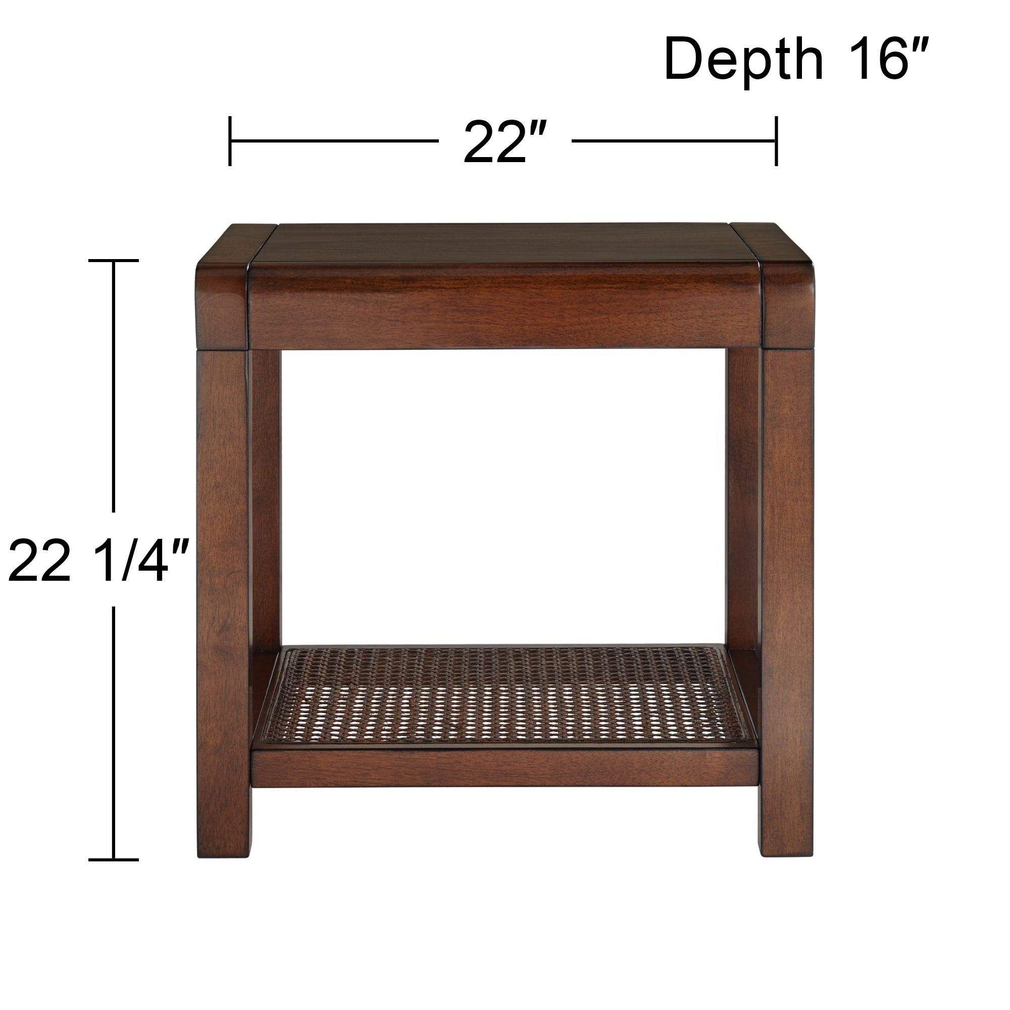 Powell 22" Wide Brown Wood Side Table