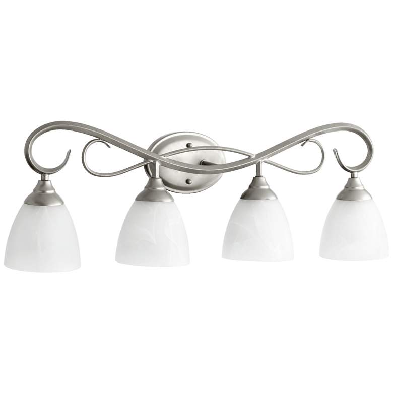 Image 1 Powell 31 1/2" Wide Classic Nickel 4-Light Vanity Bath Light