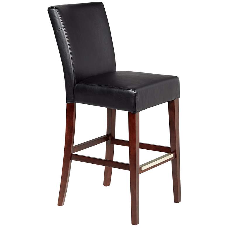 Image 1 Powell Axelrod Black Bonded Leather 30 1/4 inch High Barstool