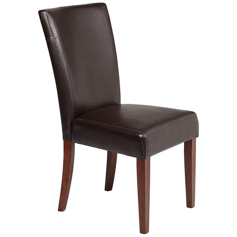Image 1 Powell Axelrod Dark Brown Bonded Leather Parsons Chair