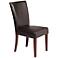 Powell Axelrod Dark Brown Bonded Leather Parsons Chair