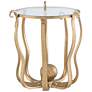 6_Powell Furniture Octavia 20" Wide Antique Gold Octopus Side Table more views