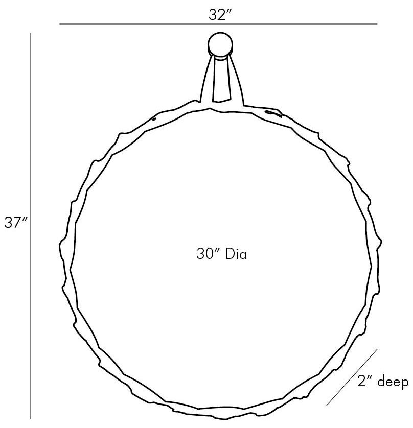 Image 7 Powell Tobacco-Hued Leather 32" Round Wall Mirror more views