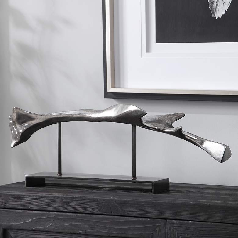 Image 1 Prabal 24 3/4 inch Wide Silver Abstract Modern Sculpture