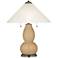 Practical Beige Fulton Table Lamp with Fluted Glass Shade