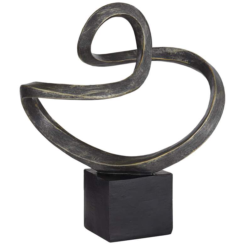 Image 2 Prader 13 1/2" High Matte Bronze Abstract Sculpture