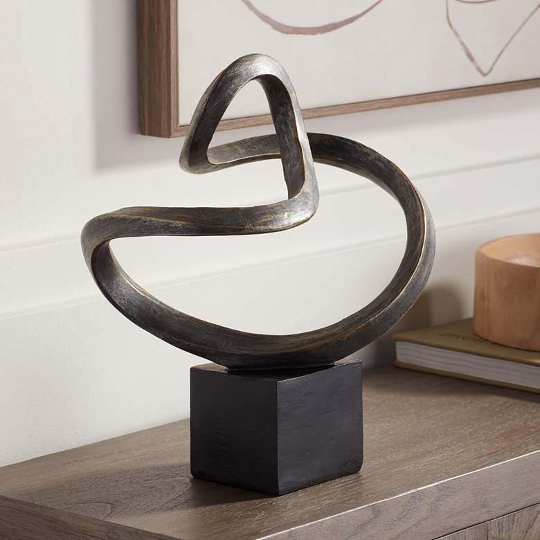 Image 1 Prader 13 1/2" High Matte Bronze Abstract Sculpture