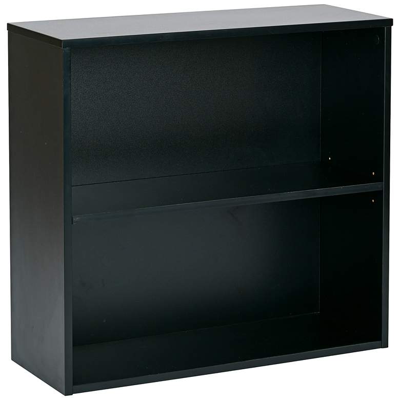 Image 1 Prado 31 1/2 inch Wide Black 2-Shelf Wood Bookcase