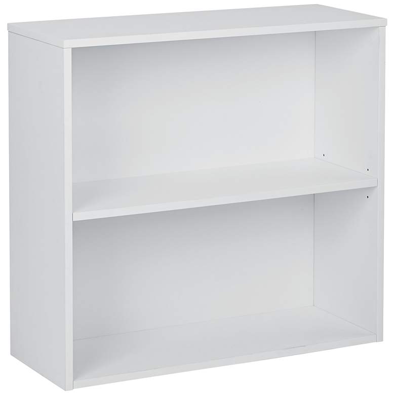 Image 1 Prado 31 1/2 inch Wide White 2-Shelf Wood Bookcase