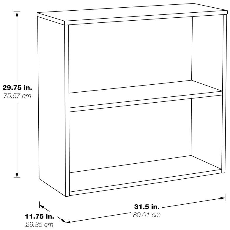 Image 5 Prado 31 1/2 inch Wide White 2-Shelf Wood Bookcase more views