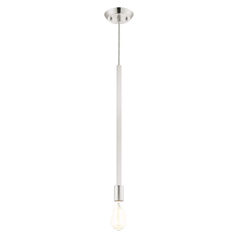 Image 4 Prague 1 Light Brushed Nickel Pendant more views