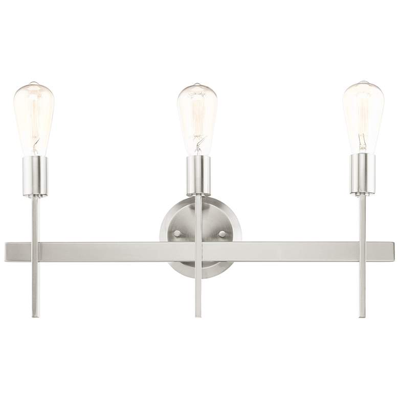 Image 1 Prague 23 1/2" Wide Brushed Nickel 3-Light Bath Light