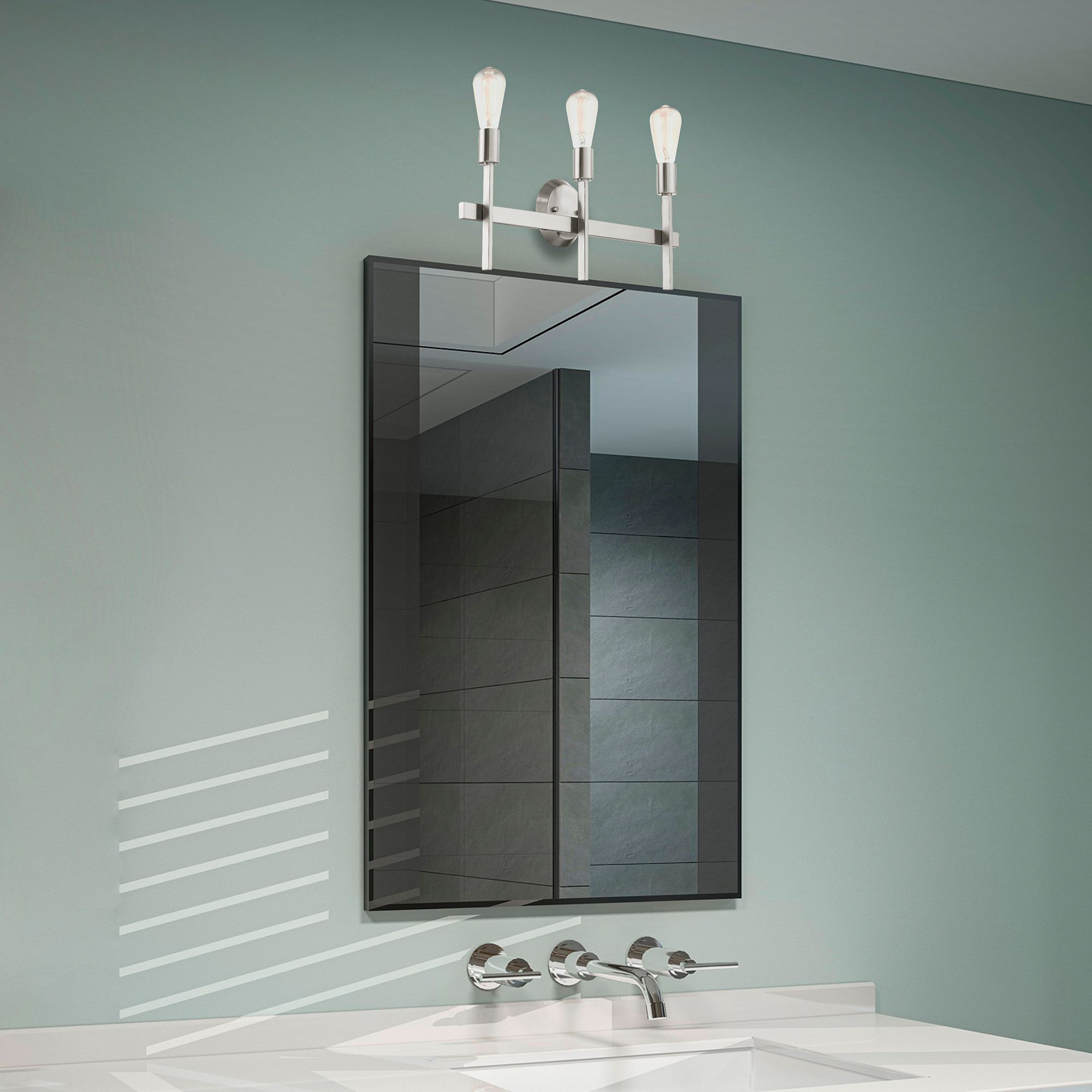 Prague 23 1/2" Wide Brushed Nickel 3-Light Bath Light