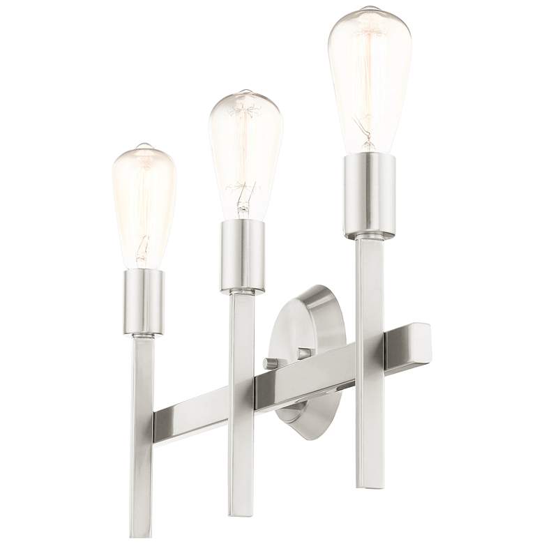 Image 4 Prague 23 1/2" Wide Brushed Nickel 3-Light Bath Light more views