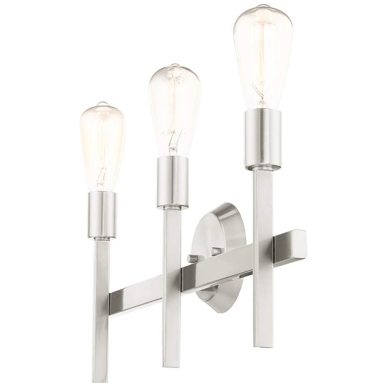 Image 4 Prague 23 1/2 inch Wide Brushed Nickel 3-Light Bath Light more views