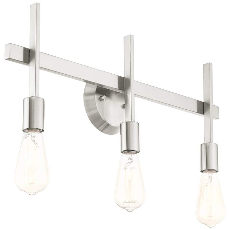 Image 5 Prague 23 1/2 inch Wide Brushed Nickel 3-Light Bath Light more views