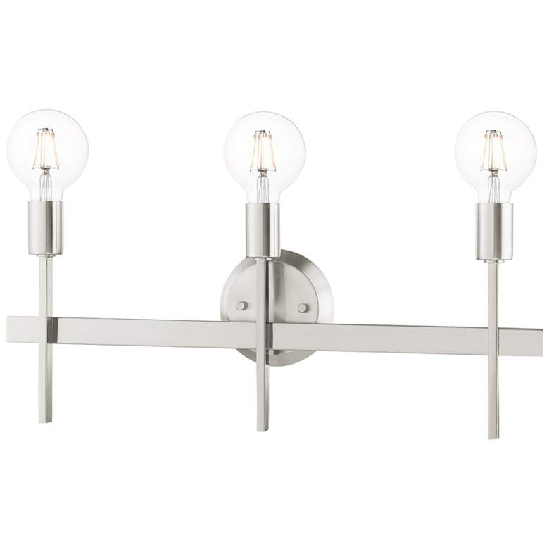 Image 6 Prague 23 1/2" Wide Brushed Nickel 3-Light Bath Light more views