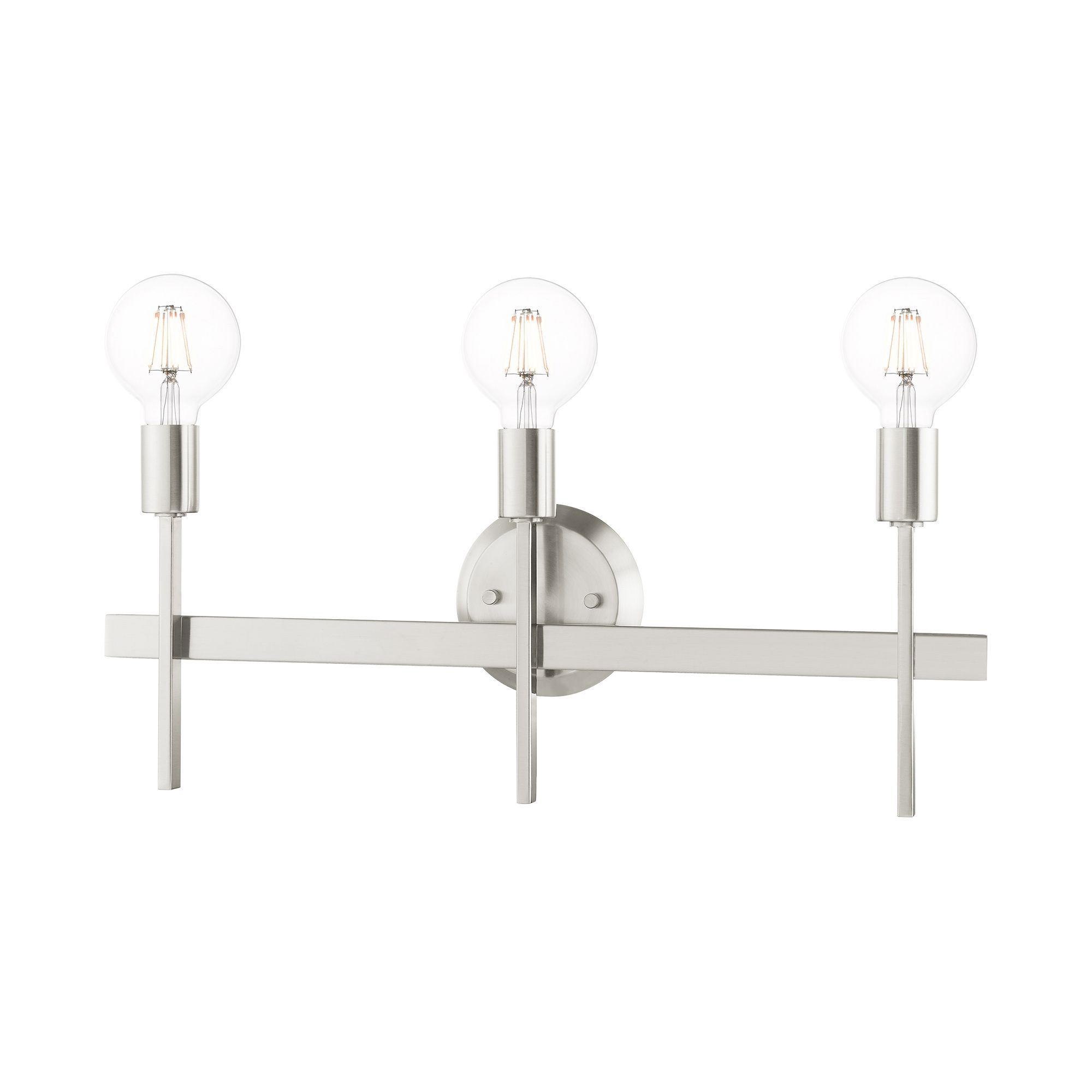 Prague 23 1/2" Wide Brushed Nickel 3-Light Bath Light