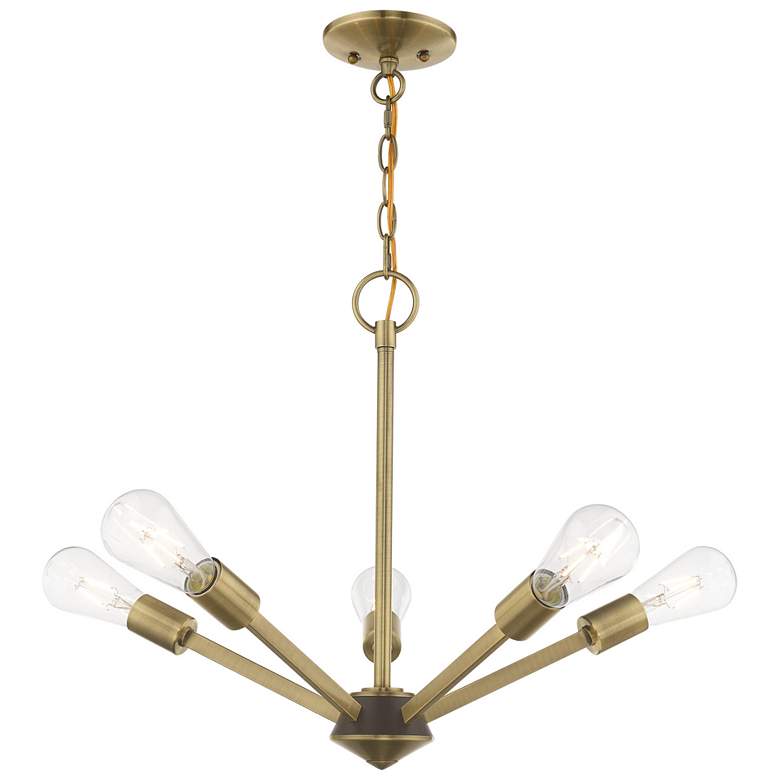 Image 1 Prague 5 Light Antique Brass Chandelier