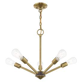 Image5 of Prague 5 Light Antique Brass Chandelier more views