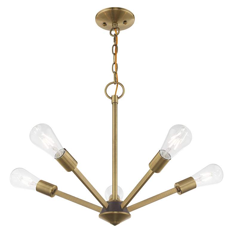 Image 6 Prague 5 Light Antique Brass Chandelier more views