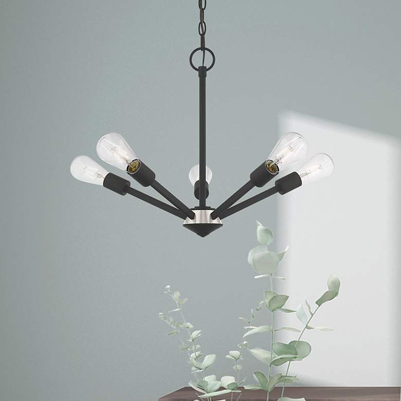 Image 1 Prague 5 Light Black Chandelier