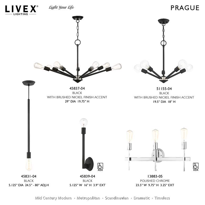 Image 3 Prague 5 Light Black Chandelier more views