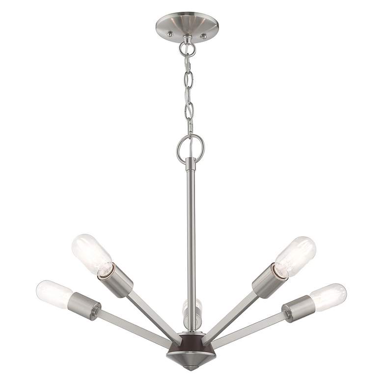 Image 5 Prague 5 Light Brushed Nickel Chandelier more views