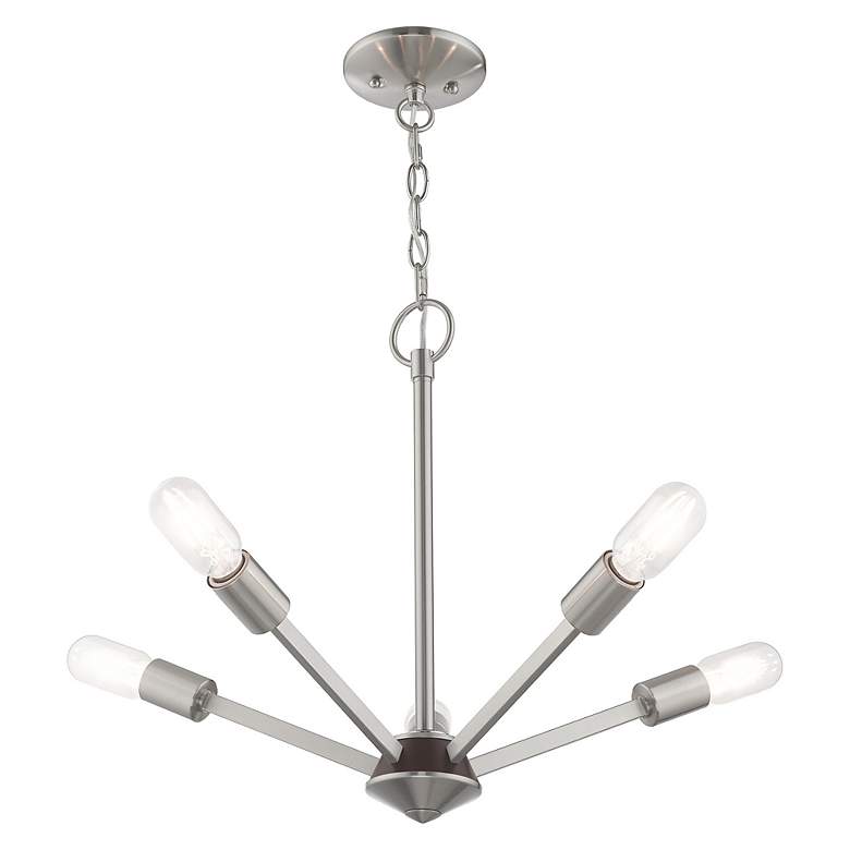 Image 6 Prague 5 Light Brushed Nickel Chandelier more views