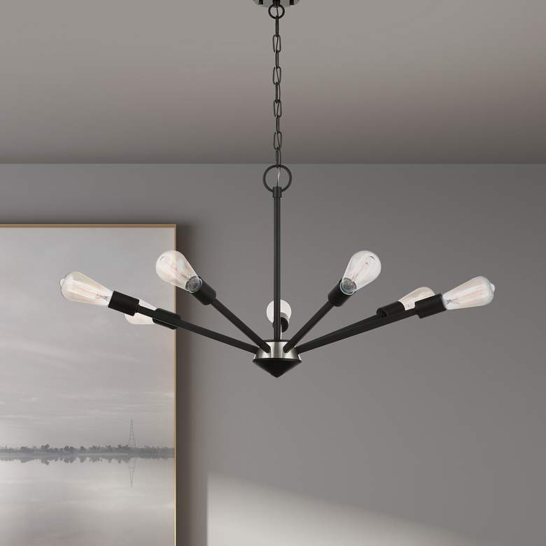 Image 1 Prague 7 Light Black Chandelier
