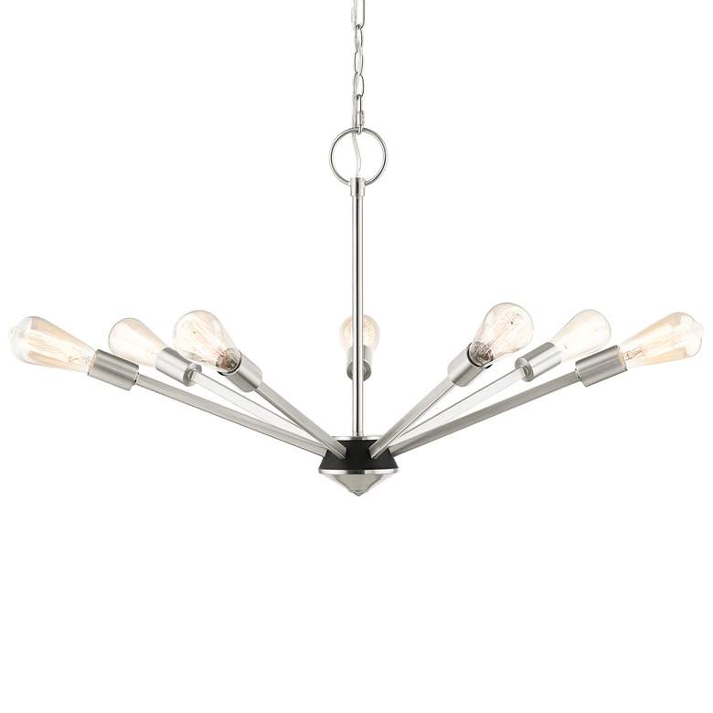 Image 1 Prague 7 Light Brushed Nickel Chandelier