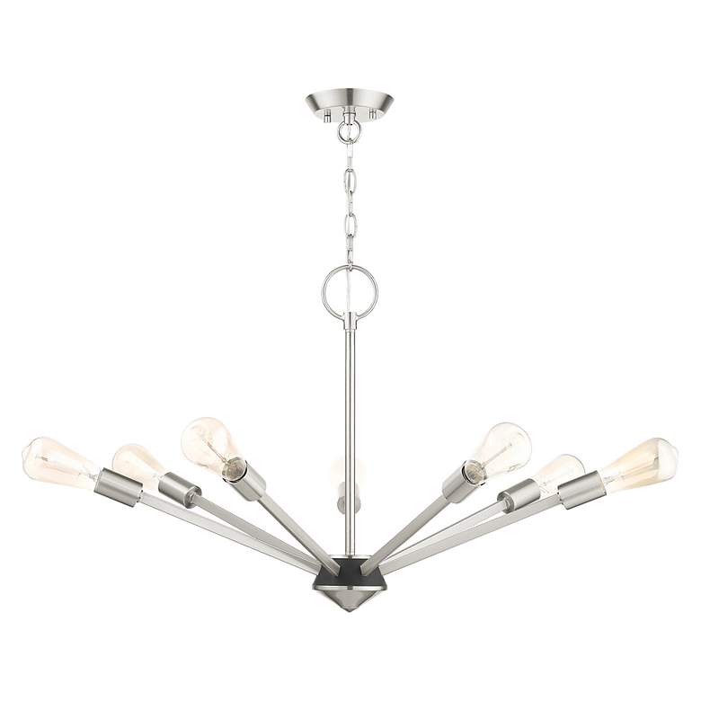 Image 3 Prague 7 Light Brushed Nickel Chandelier more views