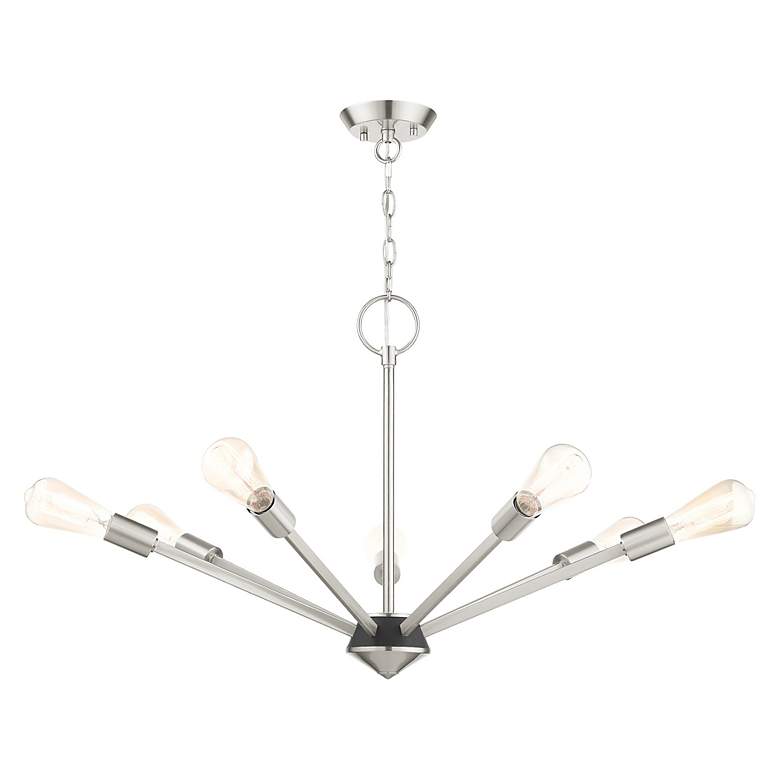 Image 4 Prague 7 Light Brushed Nickel Chandelier more views