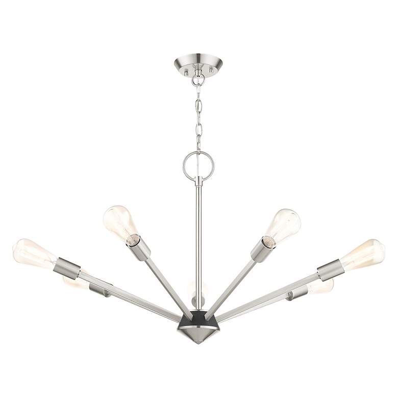 Image 5 Prague 7 Light Brushed Nickel Chandelier more views