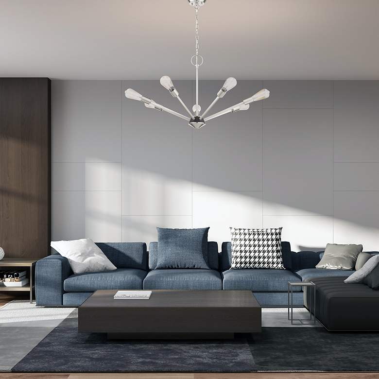 Image 7 Prague 7 Light Brushed Nickel Chandelier more views