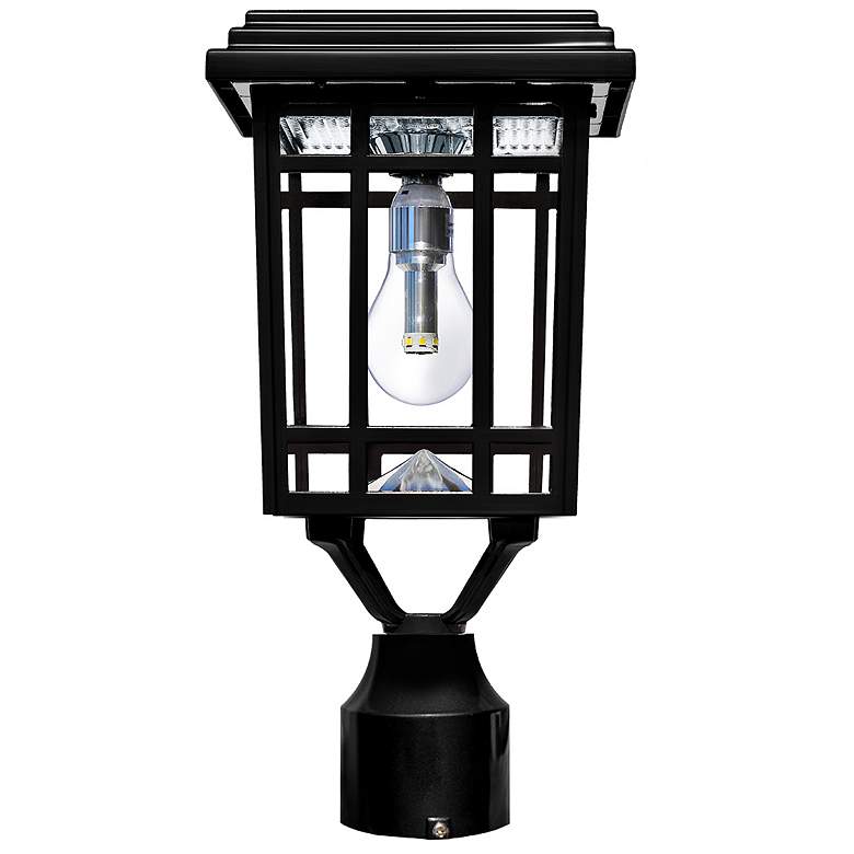 Image 2 Prairie 14 inch High Black Finish Solar Powered LED Outdoor Post Light more views