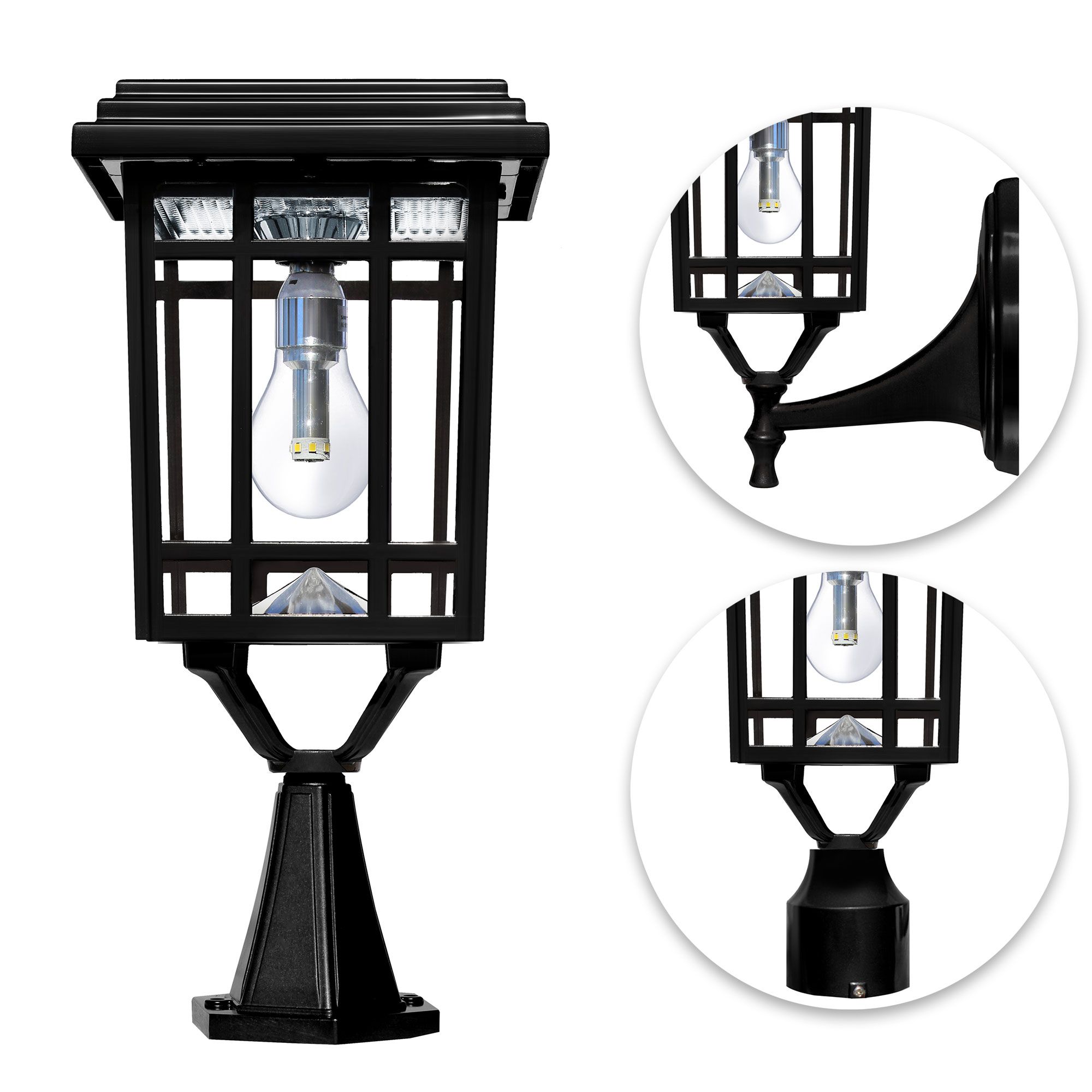 Watch A Video About the Prairie Black Solar LED Outdoor Post Light