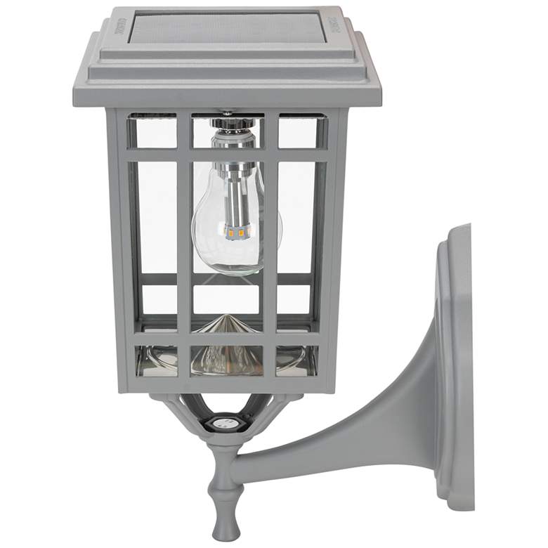 Image 5 Prairie 14 inch High Gray Dusk-to-Dawn Solar LED Outdoor Light more views