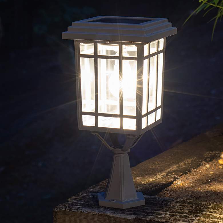 Image 7 Prairie 14 inch High Gray Dusk-to-Dawn Solar LED Outdoor Light more views