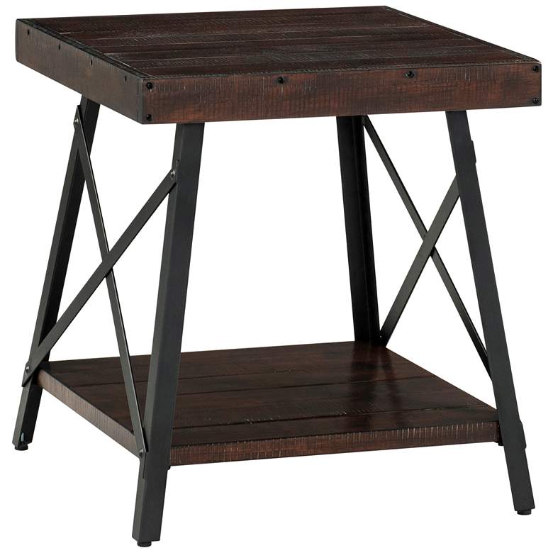 Image 1 Prairie 22" Wide Sumatra Coffee Wood and Metal End Table