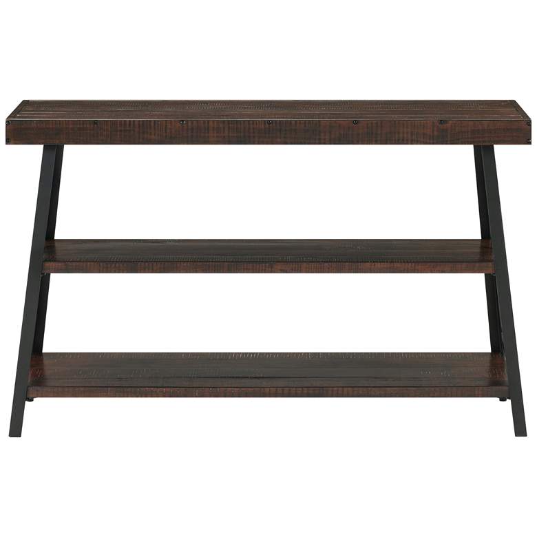 Image 1 Prairie 48"W Sumatra Wood and Metal Sofa Console Table